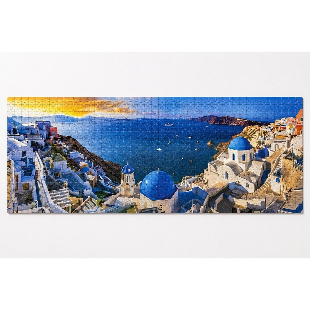Eurographics Santorini Greece Panorama Puzzle 1000 Pc Travel Coastal‎ Decor 360